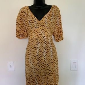 Yellow midi dress with tie back